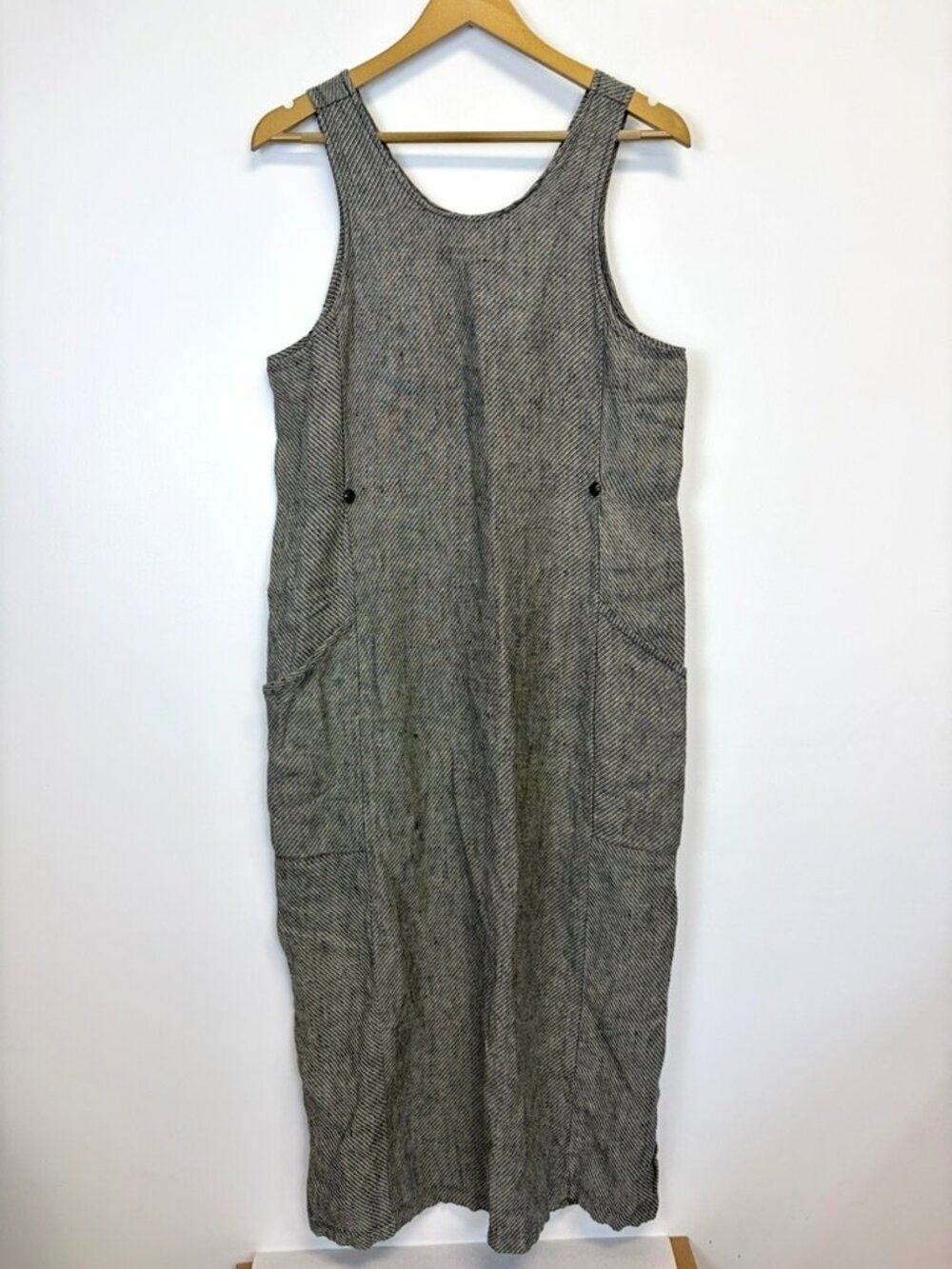 Flax Linen Lagenlook Sleeveless Maxi Dress
